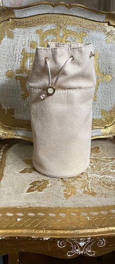 "This is a Bulgari creamy beige with shimmer bag. For perfume/makeup. 9.5\" x 4.5\" Very clean that you can see in photos. I can combine shipping on multiple items" Elegant Portable Beige Shoulder Bag, Luxury Beige Pouch For Gift, Luxury Beige Pouch As Gift, Elegant Beige Pouch For Daily Use, Bulgari Perfume, Burlap Bag, Reusable Tote Bags, I Can, Make Up