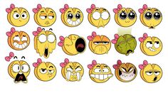 the many faces of cartoon characters with different expressions