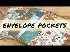 several envelopes are stacked on top of each other with the words envelope pockets over them