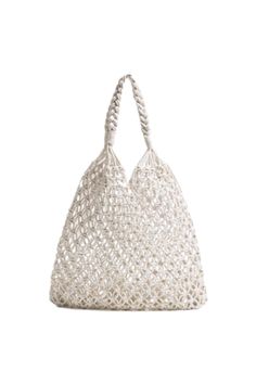 Goodnight Macaroon 'Nadia' Woven Net Shoulder Bag (5 Colors) Woven Measurements: W 10cm, H 36cm, L 36cm Handle: 18cm Please contact our Customer Services team if you need more information on this bag. White Crochet Bag With Double Handle, Chic Cream Crochet Bag For Shopping, Chic Cream Crochet Shopping Bag, Elegant White Hobo Bag With Braided Handles, Elegant Top Handle Beach Bag For Shopping, Elegant Natural Color Hobo Bag For Shopping, Elegant Cream Crochet Shoulder Bag, White Crochet Bag With Handles, Elegant White Crochet Tote Bag