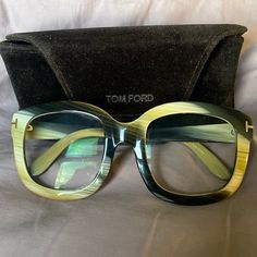 Tom Ford Oversized Logo Inlay Multi Colored Eyeglasses High Quality Non Scratch Lenses Approximately Strength Of 1.5 Oversized Glasses, Ford Accessories, Womens Toms, Glasses Accessories, Tom Ford, Multi Colored, Lenses, Ford, Women Accessories