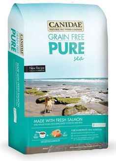 an open bag of grain free pure sea dog food