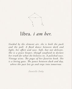 an illustration with the words libra i am her