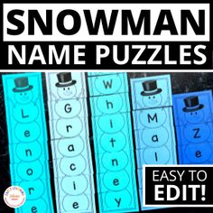 the snowman name puzzles are easy to use