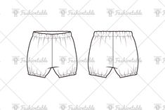 the front and back view of a men's boxer shorts