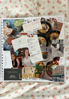 an open magazine with images of people and food