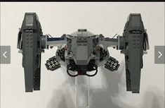 a lego star wars vehicle is shown on the wall with instructions to make it look like it's in action