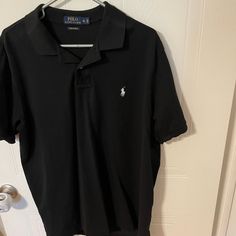 Black, Knit Polo. Never Worn. Good Condition. Casual Black Polo Collar Top, Casual Black Polo Shirt, Black Fitted Polo Shirt With Crew Neck, Fitted Black Polo Shirt With Crew Neck, Classic Black Polo Collar Top, Bday Gift, Black Polo Shirt, Black Polo, Knit Polo