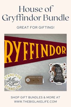 a sign that says, house of greyfindor bundle great for gifting