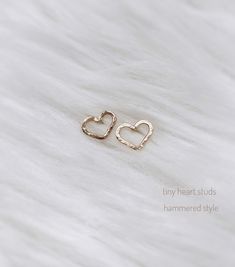 heart earrings for women Heart Studs, Small Heart, Necklace Sizes, White Rose Gold, Heart Earrings, Ring Necklace, Rose Gold Ring, Two Pieces, Solid Gold