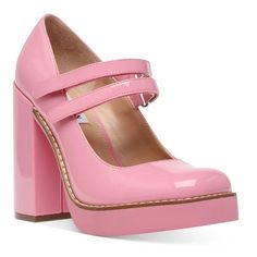 In Excellent Condition, New Without Box. Steve Madden Mary Jane Pump Double Strap Detail Round Closed Toe High Block Heel With Platform Description Indulge Your Inner ’90s Valley Girl In Twice. With A Tall Chunky Heel, Platform Sole, Round Toe And Feminine Dual-Strapped Closure, This Perfectly Proportioned Mary Jane Is A Sweet Treat. Twice Pink, Steve Madden Store, Valley Girls, Platform Mary Janes, Mary Jane Pumps, Pink Pattern, Mary Jane Heels, Pink Shoes, Heel Type