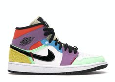 Check out the Jordan 1 Mid SE Multi-Color (W) available on StockX Jordan Aj 1 Mid, 2020 Style, Jordan Shoes Girls, All Nike Shoes, Sneaker Lovers, Nike Shoes Jordans, Hype Shoes, Hot Sneakers, Swag Shoes