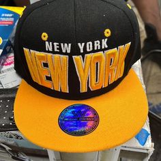 Nwt. - New York Mega Snapback Hat Trendy Yellow Hat With Letter Print, Trendy Yellow Hat For Streetwear, Trendy Yellow Streetwear Hat, Yellow Snapback Hat For Streetwear With Flat Brim, Yellow Hats With Letter Print And Curved Brim, Yellow Curved Brim Hats With Letter Print, Yellow Snapback Baseball Cap With Letter Print, Yellow Baseball Cap With Letter Print, Yellow Letter Print Baseball Cap