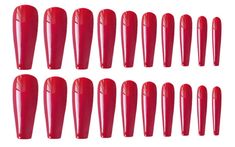 20pcs Sexy Red Long Ballerina Coffin Press On Nails with Glue Press On Nails With Glue, Ballerina Coffin, Nails Classic, Nails Press, Coffin Press On Nails, Fashion Nails, Nails Inspiration, Press On Nails, Glue