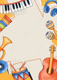 an abstract music background with musical instruments