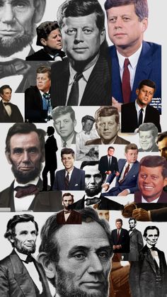 a collage of many different men in suits and ties, all with beards