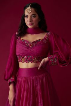 Gulabi Night Dress Ideas For Bride, Lehenga Ideas For Bridesmaid, Pink Haldi Outfit, Indo Western Dress For Girls, Outfit From Scratch, Indian Fits, Pink Blouse Designs, Dress Stitching