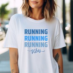 This inspiring runner's t-shirt is everything you've dreamed of and more. It feels soft and lightweight, with the right amount of stretch. It's comfortable and flattering for all.  * 100% combed and ring-spun cotton (Heather colors contain polyester) * Pre-shrunk fabric * Side-seamed construction * Shoulder-to-shoulder taping The design process is direct-to-garment, which uses quality ink that sinks into the fabric. This running shirt is made especially for you as soon as you place an order, whi Run Shirt, Hiking Shirt, Racing Shirts, Hiking Shirts, Classy Casual, Especially For You, Running Shirts, Gray Tshirt, Design Process