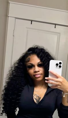 Deep Wave Wig Outfit, Black Lace Front Hairstyles, Quick Weave Hairstyles, Frontal Hairstyles, Hair Ponytail Styles, Hair Laid, Dope Hairstyles