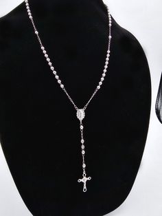 Silver rosary 925 silver Elegant Sterling Silver Crucifix Rosary, Elegant Silver Sterling Silver Rosary, Elegant Silver Rosary Bracelet With Crucifix, Elegant Silver Rosary As Gift, Elegant Silver Crucifix Rosary, Elegant Sterling Silver Rosary In Silver, Elegant Sterling Silver Rosary With Cross, Elegant Silver Beads Rosary Gift, Spiritual Sterling Silver Rosary In Silver