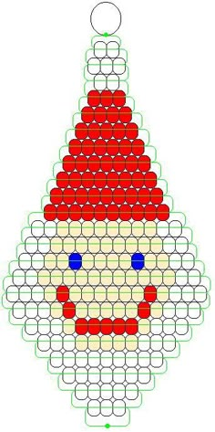 a christmas tree made out of circles and dots, with the shape drawn to look like santa