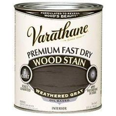 a can of wood stain with the words varathane on it's side