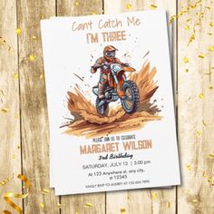 a dirt bike birthday party with confetti streamers