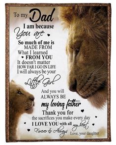 a lion and a cub face to face with the words, for my son never forget that i love you i hope you believe as much