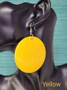 "Light Brown Wooden Earrings Handmade Ethnic Design inspired in Geometric Art. Dangle Earrings Dimension: 2.5\" Inches long Perfect for any occasion, the perfect gift, satisfaction guaranteed. Fast Shipping." Bohemian Yellow Round Earrings, Yellow Bohemian Round Earrings, Yellow Single Dangle Earring, Single Yellow Dangle Earring, Yellow Danglers As A Gift, Yellow Drop Earrings, Wooden Earrings Handmade, Shark Jewelry, Hawaiian Necklace