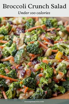 broccoli crunch salad with cranberries and other vegetables