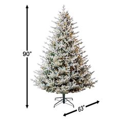 a christmas tree is shown with measurements for the height