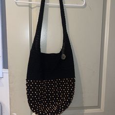 The Sak 120 Hobo Bag Black With Wood Beads. Brand New Never Used. Everyday Beaded Tote Shoulder Bag, Beaded Tote Shoulder Bag, Everyday Beaded Shoulder Bag, Casual Beaded Bag For Everyday, Black Beaded Shoulder Bag, Everyday Beaded Crochet Tote Bag, Handmade Black Hobo Bag For Shopping, Black Beaded Shoulder Bag For Everyday Use, Bohemian Black Beaded Shoulder Bag