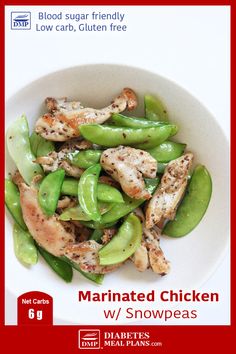 Diabetes friendly low carb meal: Marinated-Chicken-Snowpeas https://diabetesmealplans.com/recipes/ Low Carb Meal, Low Carb Side Dishes, Low Carb Breakfast Recipes, Food Style, Low Carb Breakfast, Marinated Chicken, Healthy Living Tips, Keto Diet Recipes, Best Recipes