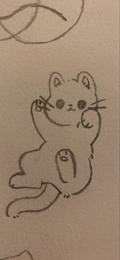 a drawing of a cat sitting on its hind legs