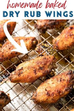 homemade baked dry rub wings on a baking rack