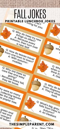 fall jokes printable lunchbox joke for kids to help them learn how to read