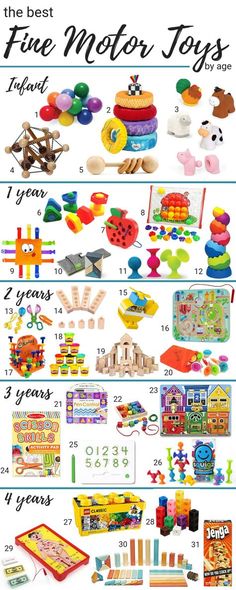 a poster with different toys and numbers on it