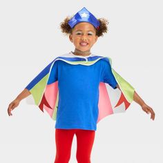 Bring out the cool action hero in your little one with this Toddler Superhero Halloween Costume Accessory Set from Hyde & EEK! Boutique™. This toddler two-piece accessory set includes a shiny blue headband adorned with a star logo and a vibrant rainbow-colored cape. Instantly elevating their Halloween experience, the accessory set is perfect for trick-or-treating, family parties, photo ops and beyond. Hyde & EEK! Boutique™: Thrilling delights. Curious oddities. Butterfly Halloween Costume, Dragon Halloween Costume, Superhero Halloween Costumes, Butterfly Halloween, Unicorn Halloween Costume, Dragon Halloween, Superhero Halloween, Skeleton Halloween Costume, Cape Costume