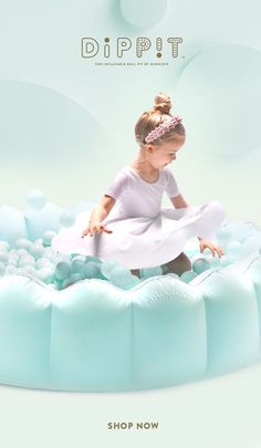 The DiPP!T is the ultimate inflatable ball pit! Featuring premium VELVET vinyl and approximately 500 jumbo 3” crush-proof ball pit balls, little ones and young ones at heart will HAVE A BALL (or a few hundred)!