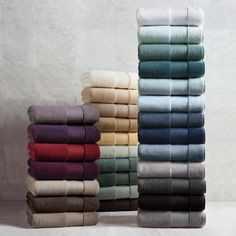 a stack of folded towels sitting next to each other