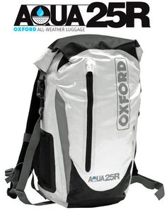 a white and black backpack with the word oxorop on it's side