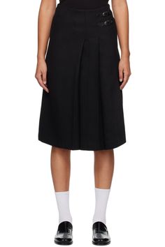 Black Belted Midi Skirt by Dunst on Sale Belted Midi Skirt, Knife Pleats, Mid Length Skirts, Black Skirt, Black Belt, Luxury Streetwear, Down Jacket, The Uk, Midi Skirt