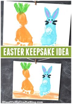 an easy and fun easter craft for kids to make with the help of handprints