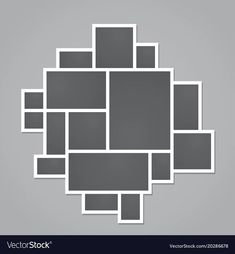 gray squares with white frames on grey background