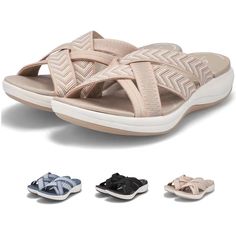 PRICES MAY VARY. 💘👞【 Comfortable Walking Sandals for Women 】 Fashion womens slides sandals are designed in a sport trendy style. Womens slides sandals open toe design upper is made of vegan leather. Premium arches thick sole materials brings comfiest feeling in casual. 💘👞【 Recovery Sandals Women 】 Wear it after exercise,the 2cm thick high-density foam sole is soft, avoid folding and has excellent elasticity. It can effectively relax the foot, reduce the pressure on the foot and quickly recov Comfortable Walking Sandals, Recovery Sandals, Orthopedic Sandals, Womens Slides Sandals, Slider Sandals, Slides For Women, Women Slides, Walking Sandals, Posture Correction