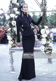 Dior Fall 1997, Galliano Dress, Belle Epoque Fashion, Galliano Dior, Belle Epoch, Evening Suit, Dior Collection, Christian Dior Haute Couture