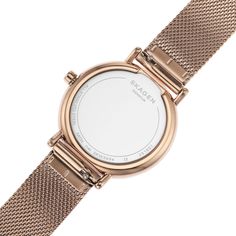 Discover timeless elegance with the Skagen Signatur Slim White Dial Women's Watch SKW2694. Combining effortlessly chic design with environmental responsibility, this watch is a must-have accessory for the modern woman. Sleek Design: Features a simple, modern white dial and a sophisticated rose gold bracelet, perfect for any occasion. Eco-Conscious: At least 50% of the stainless steel case is made from recycled metal, reflecting Skagen's commitment to sustainability. Versatile Size: The 30mm case size and slim profile ensure a comfortable and stylish fit, while the 30-meter water rating adds durability. Minimalist Gold Watch Accessories, Elegant Watches With Analog Display, Elegant Rose Gold Watch Accessories For Everyday, Elegant Rose Gold Watch Accessories With Analog Display, Elegant Everyday Round Watches, Elegant Formal Jewelry And Watches With Analog Display, Elegant Rose Gold Business Watch, Elegant Jewelry And Watches With Analog Display, Elegant Rose Gold Watch Accessories With Skeleton Dial