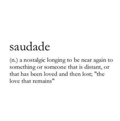 a poem written in black and white with the words saundade on it's side