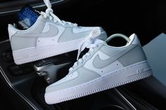 Custom Grey AF1 **IM NO LONGER ACCEPTING CHRISTMAS ORDERS DUE TO HIGH ORDER VOLUME.** All custom AF1's I make are air brushed to have a nice smooth finish. With proper care your design & color should last quite a long time. Paint used is designed not to chip nor scratch & is even waterproof. Please keep in mind all orders are Made To Order so processing time does take 3-4 weeks before being shipped out. When you place an order please be sure to order your correct size & enter your co Customised Nike Airforce 1, Tenis Air Force, Gray Nike Shoes, Air Force Shoes, Custom Af1, Nike Shoes Air Force, All Nike Shoes, Air Force 1 Custom, Custom Air Force 1