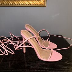 Never Worn, Bought A While Back Selling For $30 Strappy Heels For Date Night In Spring, Spring Open Heel Heels For Night Out, Spring Feminine Strappy Heels, Feminine Strappy Heels For Spring, Spring Heels With Wrapped Heel For Night Out, Spring Night Out Heels With Wrapped Heel, Spring Wrapped Heel Heels For Night Out, Feminine Heels With Wrapped Heel For Night Out, Spring Date Night Heels With Round Toe